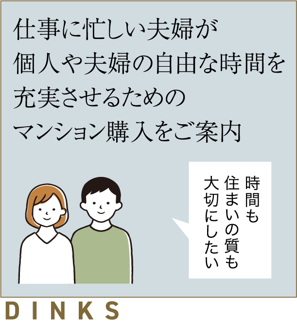 仕事に忙しい夫婦が個人や夫婦の自由な時間を充実させるためのマンション購入をご案内